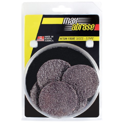 MAXABRASE CARDED 5 PACK 75MM X 120 RESIN FIBRE DISC R TYPE CERAMIC GRIT